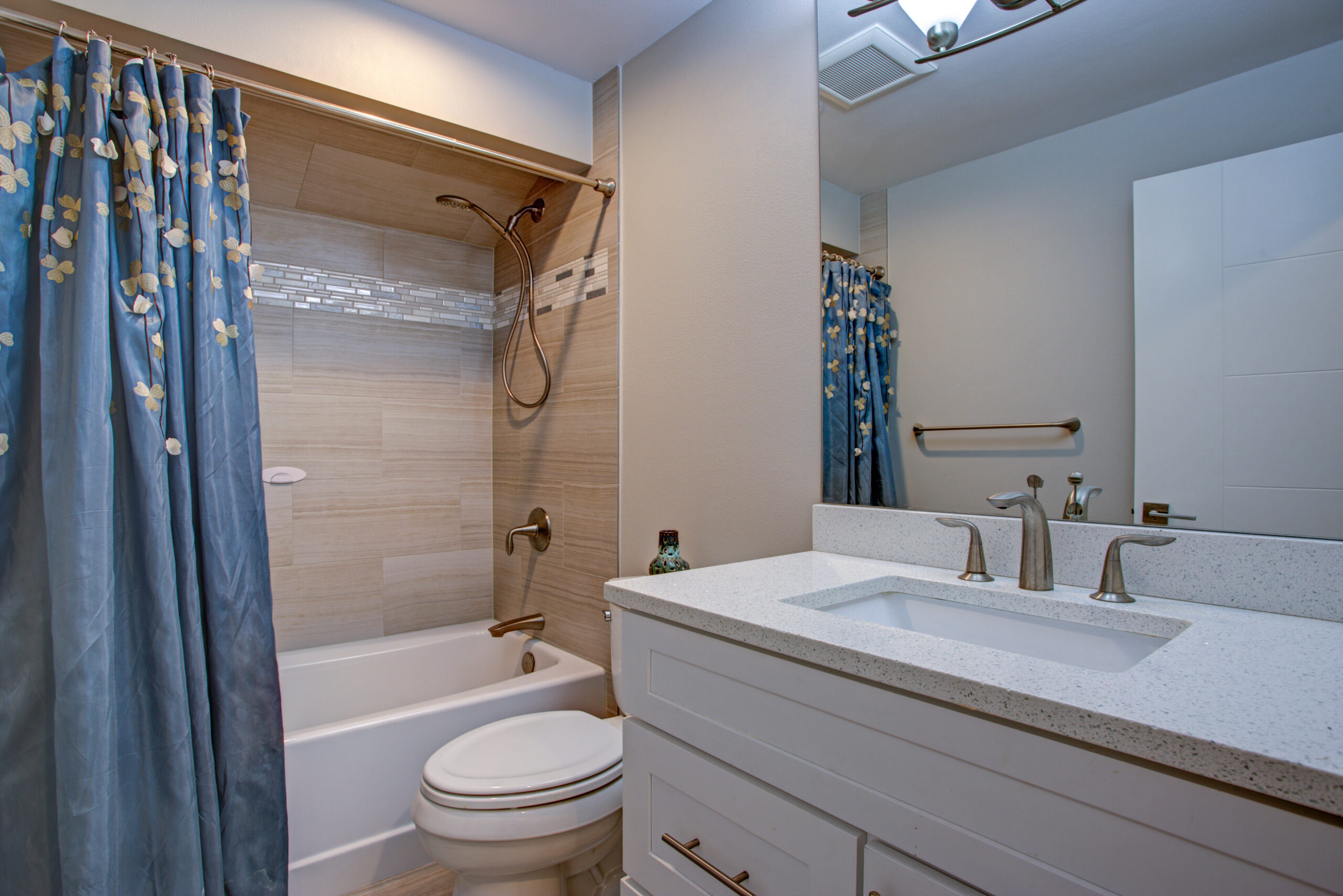 Updated bathroom with brand new bathtub