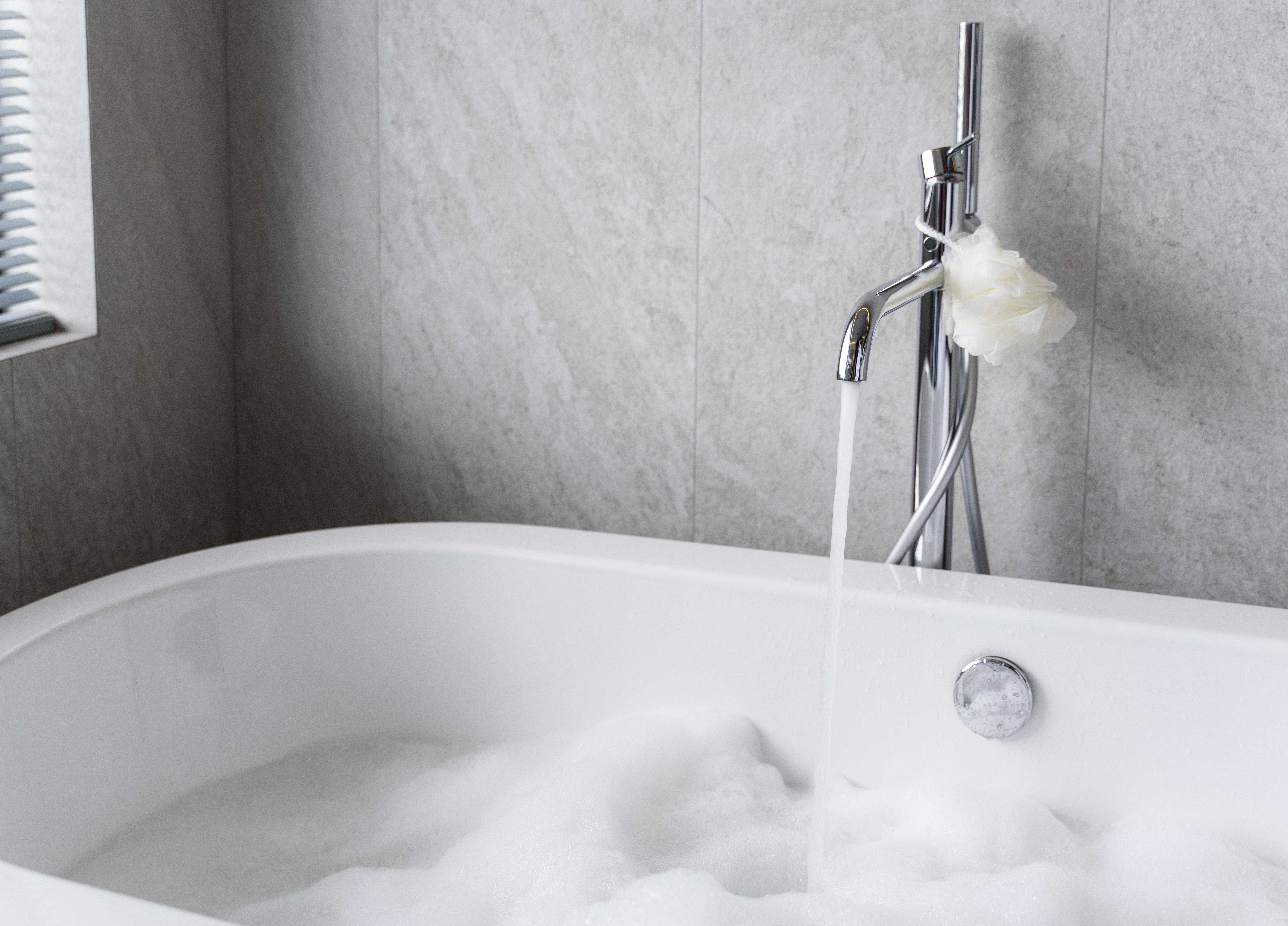 Beautiful white walk-in shower in King County bathroom